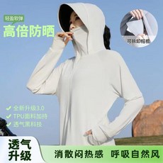 夏季出遊防曬服大帽檐正肩冰鈦原紗防紫外線透氣戶外 副廠商品, 白色-正肩 款 涼感防曬,XL 正肩顯瘦60.0-70.0公斤, 白色