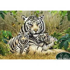 퍼즐라이프 백호가족 호랑이 1000피스 직소퍼즐액자 PL1288, 퍼즐만, 1개