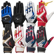 미즈노 유소년 와일드키즈 윌드라이브 배팅장갑 야구장갑, 24514 네이비레드, 1개