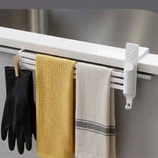 한울숨 펼쳐지는 접이식싱크대도어행주걸이3단 무타공수건걸이