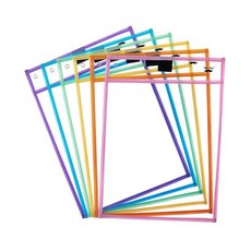 Mr. Pen - 드라이 지우개 포켓 슬리브 25.4 x 35.6cm(10 x 14인치) 24팩 다채로운 드라이 지우개 슬리브 벌크, 파스텔 색상