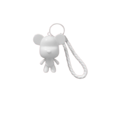 클로이영 푸어링 무지 베어브릭 키링 만들기 diy, 6.5cm 가죽끈 대두 곰(팔 다리 움직임가능), 5개, 화이트