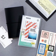 [인디고] 스토리지 티켓북 / 스티커포함 포켓식 앨범 심플한 디자인, 블랙