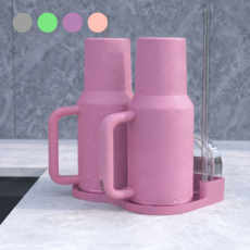 호담즈 스탠리 호환 물빠짐 텀블러 건조대, 퍼플, 1개