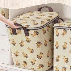 이불 정리함 보관함 수납함 대용량 부직포 가방 곰돌이, 단일상품1, 1개