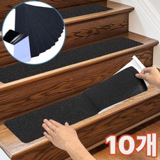토도판다 계단 미끄럼방지 초강력 테이프, 블랙, 10개