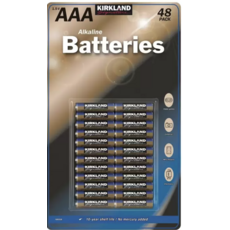 KIRKLAND Signature AAA 鹼性電池 48顆裝，適用於遙控器、玩具和手電筒等各種設備, 48個裝, 1個