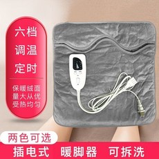 保暖暖腳器電加熱暖腳墊，單人恆溫電暖鞋，110V插電暖腳寶，冬季保暖神器, 雙層發熱(銀灰色),220v英規