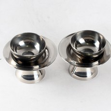 스텐 잔대(잔+받침대)2P 세트 명절 제사 제기 그릇, 2세트