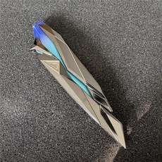 肥婆奶奶 特戰英豪 無畏契約 奇點2.0 瓦羅蘭 模型刀 遊戲周邊 耍帥神器 折疊刀 潮玩道具, 1個, 合金-漸變藍