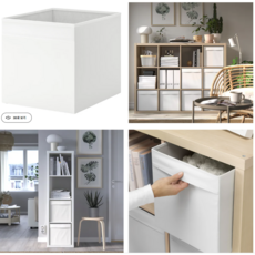 이케아 수납함 수납장 드뢰나 수납함 화이트 33x38x33 cm