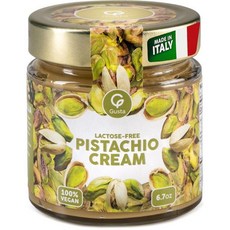 시칠리아산 피스타치오 크림 스프레드 - 두바이 초콜릿 베이킹 디저트 & 커피를 위한 프리미엄 필링 100% 비건 유당이 없는 이탈리아 고메 너트 버터 6.7온스, Pistachio, 6.7 Ounce (Pack of 1)