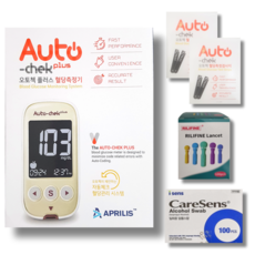오토첵플러스 혈당 측정기 1대+검사지110매+침100개+솜100매 오토첵 혈당계 혈당체크기계, 1개, AcutocheckPlus100Meter