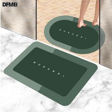 DFMEI 水晶絨地毯簡約衛生間門口腳墊浴室吸水地墊速幹工廠二件套, 1個, 無極-青草色
