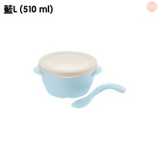 Richell TLI 日本利其爾 雙層可拆式不鏽鋼餐碗 兒童餐具 藍色 L號 510ml, 1個, 雙層可拆式不鏽鋼碗(藍L), 藍