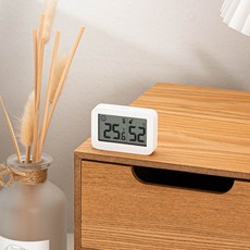 롬에이 모아 슬림 온습도계 디지털 온도계 신생아 식물 화초 온도습도, 모아 미니 온습도계[화이트]