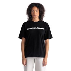 American Apparel 성인용 스웨이드 스타일 G5389 티셔츠 (멀티팩) 스웨이드 블랙 - 화이트 로고 센터 (프린트 1팩) XXL