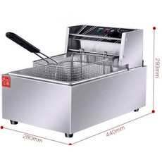 金獅瑪JSM-81 304不鏽鋼油炸爐 6L單缸, 1個, 【110V】10L電炸爐+蓋子+炸籃