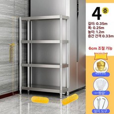 스테인리스 선반 정리함 조리도구 식기 정리대, 1단, 기본 색상