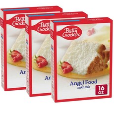 베티크로커 엔젤 푸드 케이크 믹스 Betty Crocker Angel Food Cake Mix, 453g, 3개
