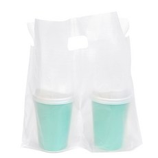 투고팩토리 비닐캐리어 2구 200ea 커피 음료 캐리어 HDPE, 1개, 200개입