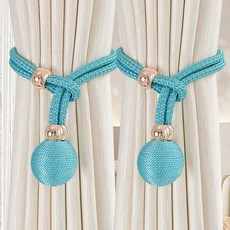 窗簾綁帶輕奢紗簾綁繩紮束帶簡約釦環綁飾可調節神器布帶一件窗簾裝飾配件, 孔藍色(一對裝), 1個