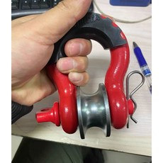 자동차 견인링 차량용 견인 견인고리, 1개, 바퀴+대형 U-클램프 레드