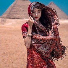 롱 스카프 에스닉 비치 숄 자외선 차단 히잡 이집트 사막 여행 코디 촬영 소품