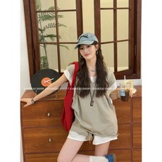 小個子韓版套裝女夏季V領拼接短褲套裝