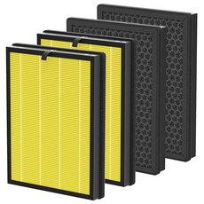 AP309 AP409 Replacement Filters Compatible with DAYETTE Air Purifier AP309/AP409 H14 HEPA Filter, Yellow-4 Pack