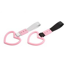 장식용 하트 테마 자동차 스트랩 레이싱 견인 스트랩 범퍼 장착 및 내부 핸들링과 완벽하게 호환됩니다, 분홍색, 핑크색, 2개