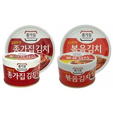 종가집 고소한 볶음김치 배추김치 편의점김치 캔 통조림 캠핑요리 통조림햄, 160g, 볶음김치캔160g