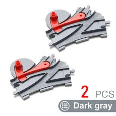 쿠쿠스토어 어린이 기차 트랙 액세서리 대형 빌딩 블록 DIY 철도 장난감 큰 호환 Duploed STEM 교육 선물, 24 2PCS Dark gray
