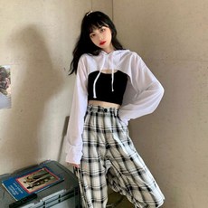 여성용 크롭 얼짱 후드티 솔리드 칼리지 패션 시크한 스트리트 봄 레저 의류 인스타그램 소프트 심플 5 가지 색상