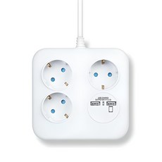 接線片 3 叉 2 端口 USB 多抽頭, LUG-KSB-03U-1.0(B), 藍色, 1.4m