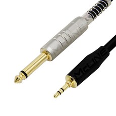 맥라인 스테레오 3.5mm-모노 6.3(5.5) 1/8 to 1/4 오디오 케이블 PC 스마트폰 앰프 믹서 스피커 연결선 McLine MC-HA12, 1개