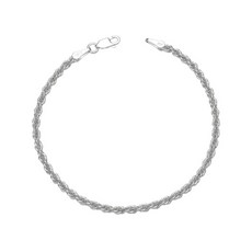 ASDULL 925 스털링 실버 로프 팔찌 2/3/5mm 실버/골드 여성용 체인 남성용 16.5-22.9cm6.5-9인치 실버 보석 없음 268045, 실버 3mm