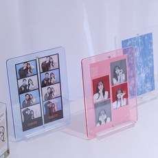 [1+1] 투두투 포토인생 네컷 아크릴 액자 탁상 스탠드 4x6 웨딩포토테이블 인테리어 사진액자, 1+1 큰사이즈/핑크, 핑크