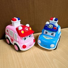 《翔翼玩具》仿波利警車安寶救護車變臉按壓車，安全標章合格兒童玩具車，慣性跑車系列, 1個, 波利/安寶玩具車/隨機出貨914596順