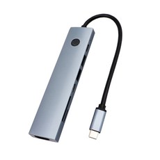 DTAudio 聆翔 七合一 USB-C 集線器 4K HDMI PD 100W 讀卡機 MacBook/Switch 適用, 銀, 1個