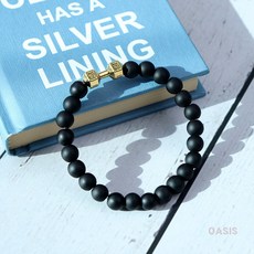 [오아시스 주얼] 소원성취 만사형통 오닉스 액막이 팔찌 행운 재물운 사업운 성공운 시험합격 운동선수 헬스 피트니스 야구 축구 스포츠 패션 염주 원석 남자 여자 커플
