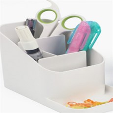 원스탑 데스크탑홀더 수납정리함, 화이트