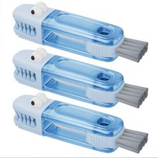 3 in 1 컵 뚜껑 갭 클리닝 브러시 세트 다기능 병 클리닝 브러시 실리콘 컵 뚜껑 갭 클리너 가정 주방 틈새 청소 도구 (다양한 색상), 블루