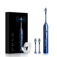 聲波電動牙刷 IPX7防水 充電式軟毛, 深藍色, 1個, 深藍色