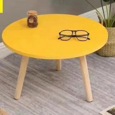 【台灣出貨】小圓桌 臥室 客廳 沙髮 飄窗 陽臺 簡易小戶型 齣租屋 租房 傢用 邊幾 茶幾, 1個, 黃色直徑40【可超商】,高30