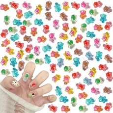 네일 파츠 동물 거북이 100개 세트 3D 입체 귀여운 멋진 거북이 바다 생물 동물 컬러풀 데코 파츠 여름 네일 아트 레진 파츠 주얼리 파츠 DIY 수공예 재료