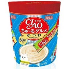 챠오츄르 버라이어티 짜먹는 고양이 간식 60p, 가다랑어, 14g, 1개