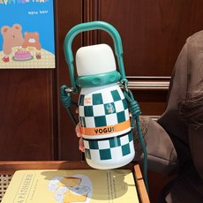 萌萌 loe loe 復古手提真空保溫杯, 1個, 8730-680綠色:680ml, 1L