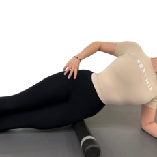 디알컴퍼니 얇은 폼롤러 미니 폼롤러 EPP 폼롤러 45cmX8cm foam roller 목 종아리 허벅지 마사지, 1개, 블랙