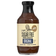 G Hughes 오리지널 무설탕 BBQ 소스 - 무설탕 바베큐 소스 글루텐 프리 저탄수화물 BBQ 소스 - 532.3ml(18온스) (1팩)